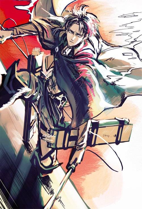 进击的巨人主题手绘插画作品