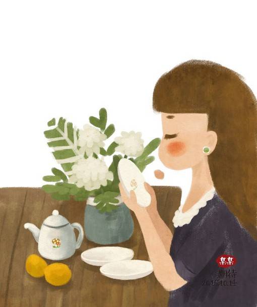 热爱生活为主题的甜美小清新插画图片