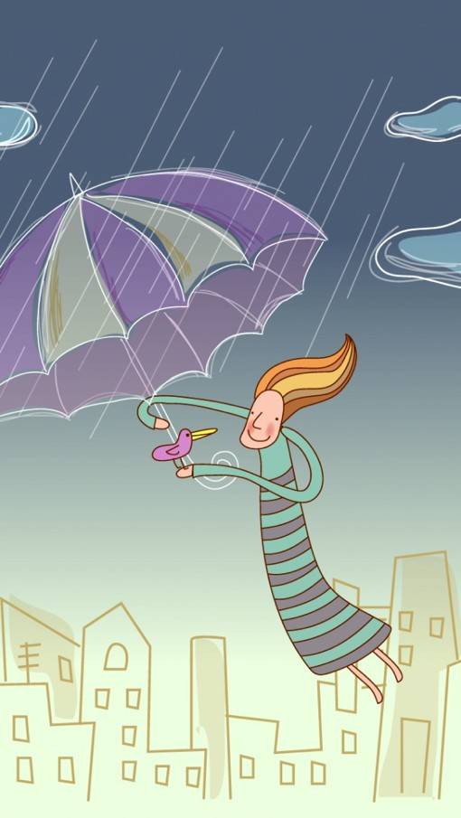 卡通漫画风格iphone和安卓手机壁纸素材