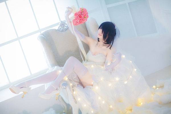 《约会大作战》时崎狂三婚纱COS（9）