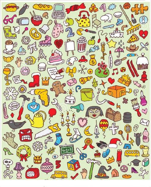 可爱的手绘简笔画手帐图标素材