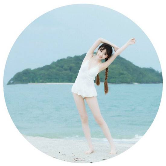 双马尾贫乳萌妹海边泳装写真图片写真（5）