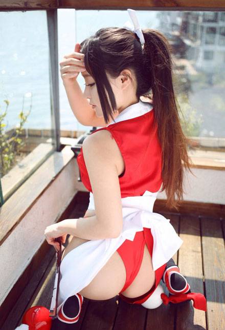 90后嫩模柳侑绮不知火舞cosplayplay（4）