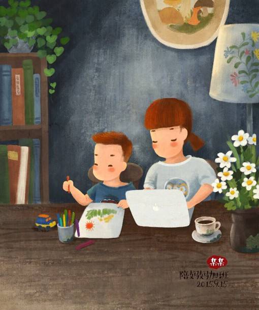 热爱生活为主题的甜美小清新插画图片