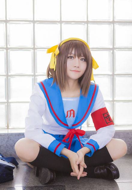 长腿萌妹凉宫春日制服COS（7）