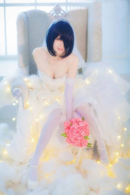 《约会大作战》时崎狂三婚纱COS（2）