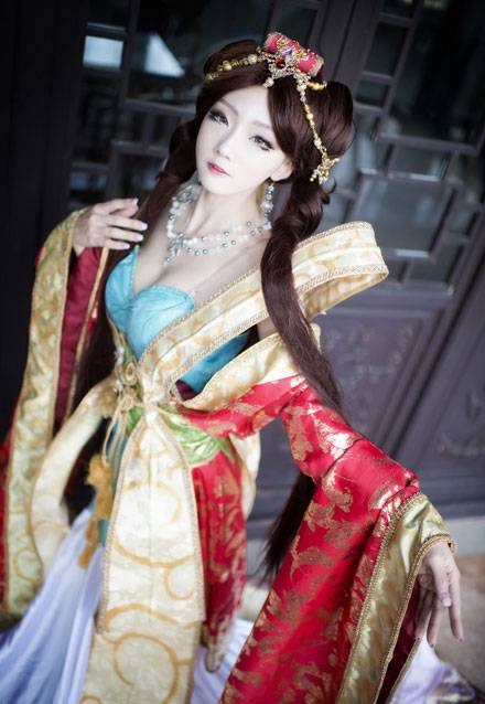 韩国萌妹AZA琴女娑娜古琴风福利COS（5）