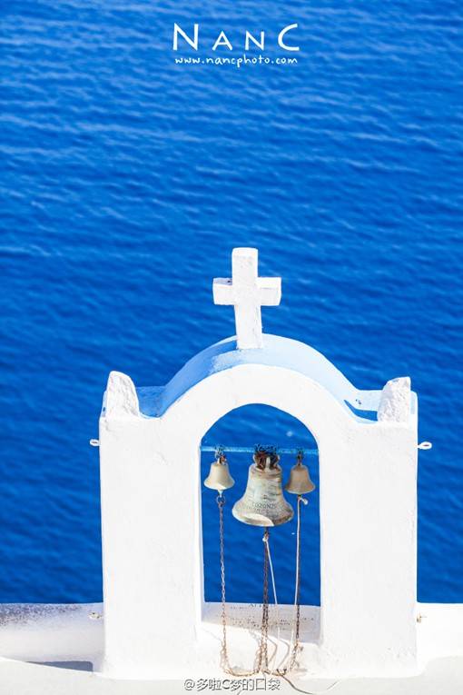 梦幻蓝色海边小镇圣托里尼唯美风光摄影图片