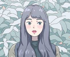 清新自然的手绘风格的情侣男女生头像图片