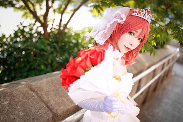 萌妹西木野真姬婚纱COS（4）
