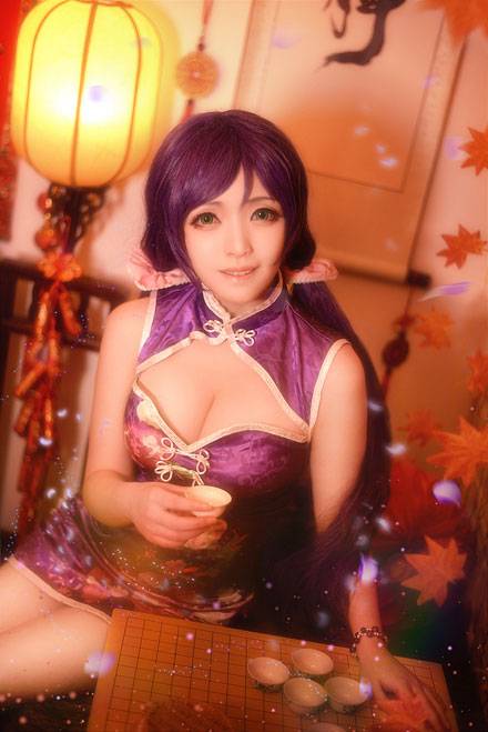 巨乳美女东条希未觉醒旗袍COS（6）