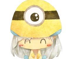 戴着各种萌动物帽子的插画女生微信头像图片