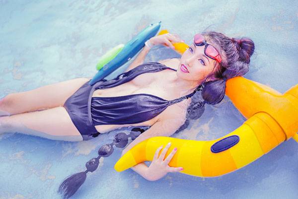 LOL暗夜猎手薇恩泳装福利COS（9）