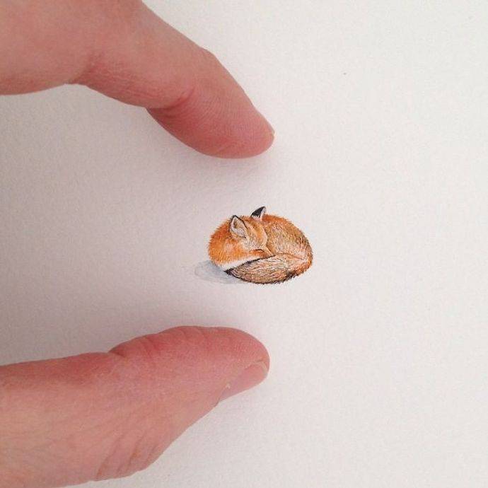 插画师Brooke Rothshank精致而迷你的微缩手绘插画