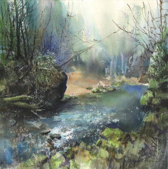 插画师Kanta Harusaki的日系田园风风光水彩画