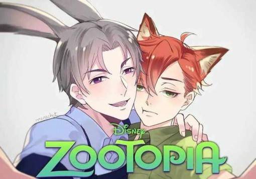 二次元人物化的《疯狂动物城》萌系手绘插画