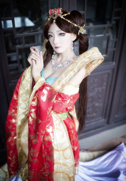 韩国萌妹AZA琴女娑娜古琴风福利COS（4）