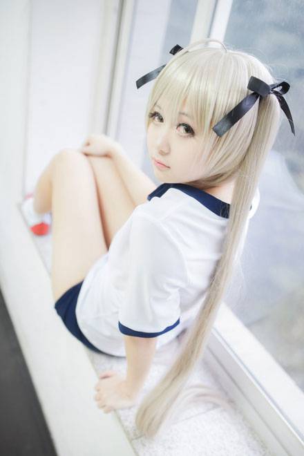清纯萌妹春日野穹体操服COS（14）