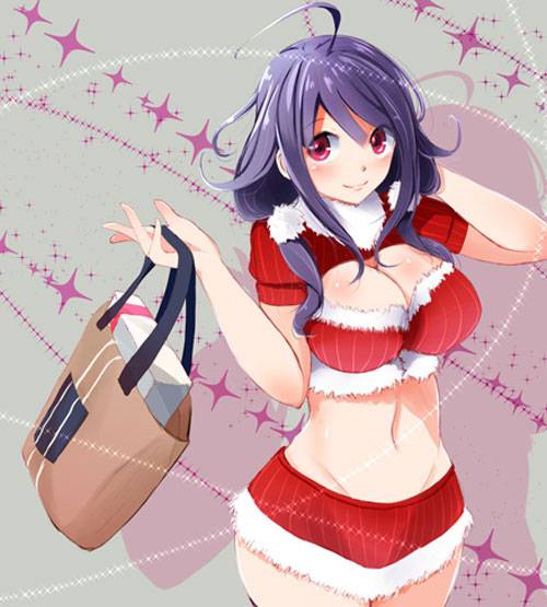 二次元高领开胸毛衣美少女美图（10）