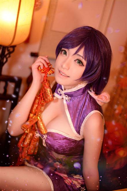 巨乳美女东条希未觉醒旗袍COS（2）