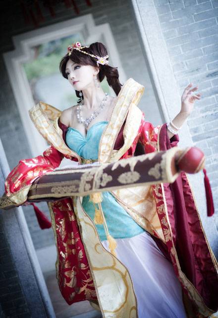 韩国萌妹AZA琴女娑娜古琴风福利COS（8）