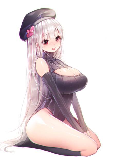 二次元高领开胸毛衣美少女美图（12）