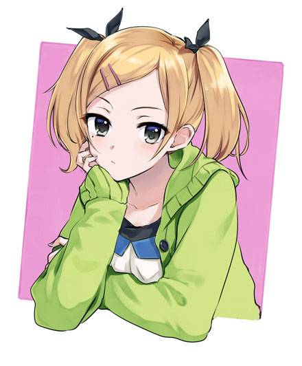 托腮美少女可爱少女图片024