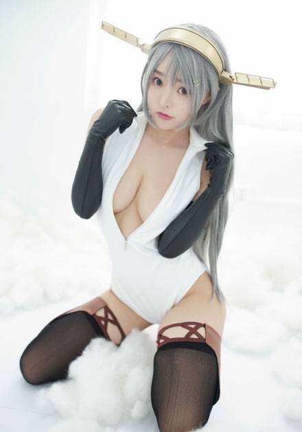 柳侑绮舰娘榛名开胸泳衣福利cos（9）