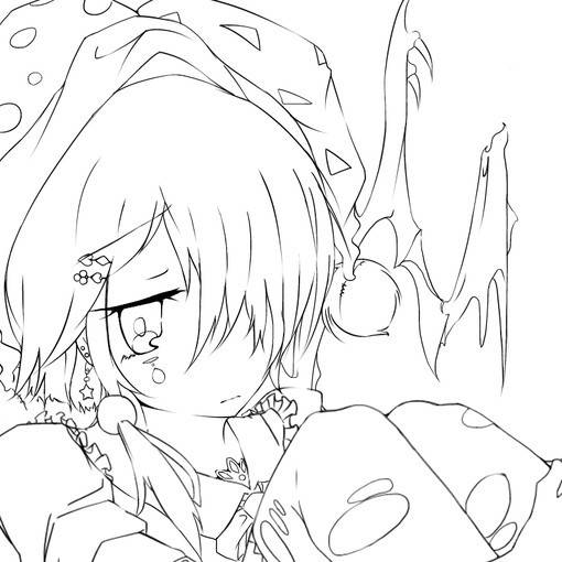 萝莉女生人物插画的线稿素材