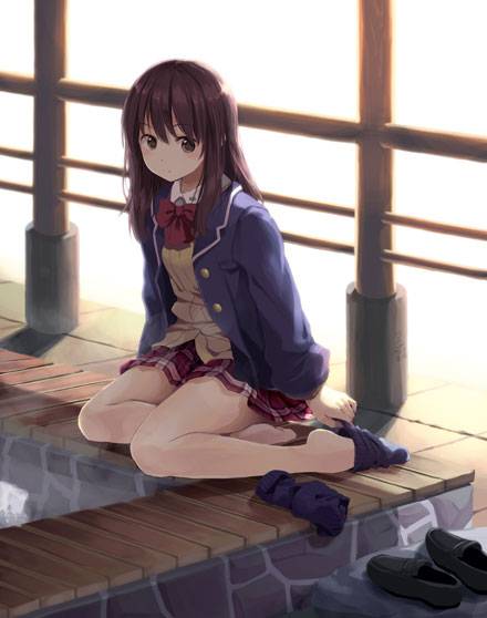 二次元脸红娇羞萌妹子可爱图集四（4）