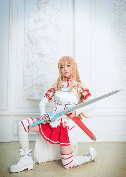 螺旋猫Tomia亚丝娜白丝制服Cos（7）