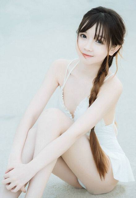 双马尾贫乳萌妹海边泳装写真图片写真（2）