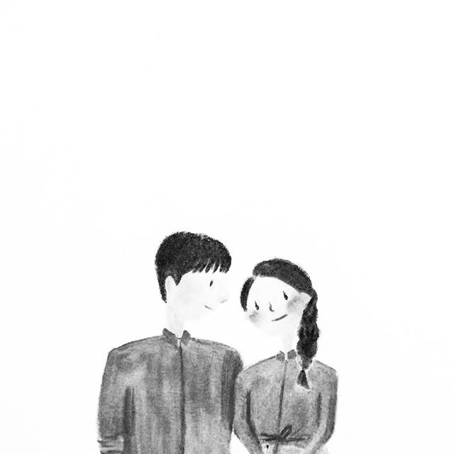 爱意满满的手绘情侣婚礼及日常生活的人物插画