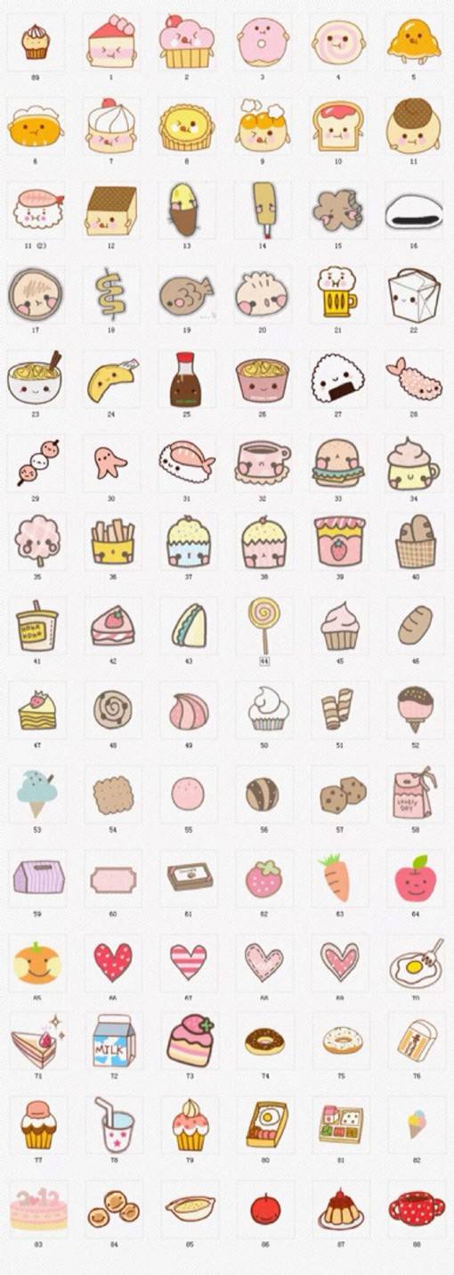 可爱的卡通风格漫画手绘简笔画图标素材图片