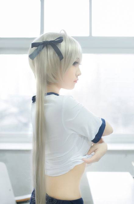 清纯萌妹春日野穹体操服COS（4）