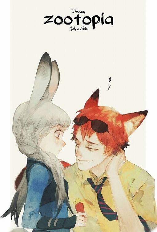 二次元人物化的《疯狂动物城》萌系手绘插画