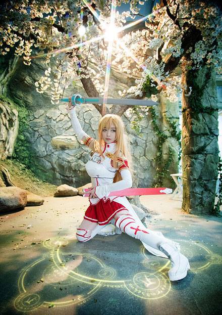 螺旋猫Tomia亚丝娜白丝制服Cos（11）