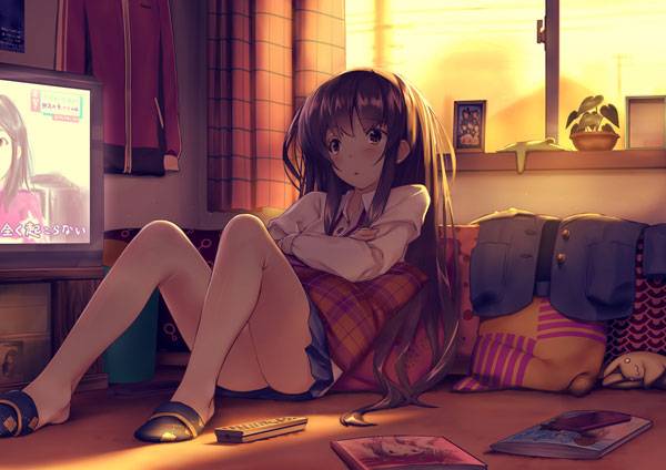 二次元脸红娇羞萌妹子可爱图集四（14）