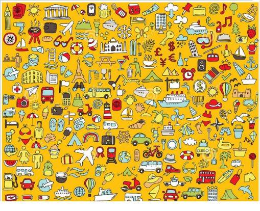 可爱的手绘简笔画手帐图标素材