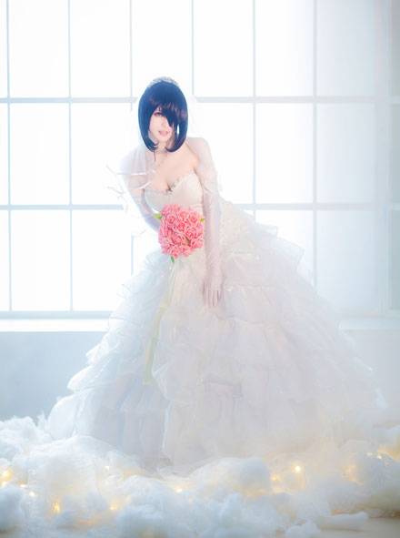 《约会大作战》时崎狂三婚纱COS（10）