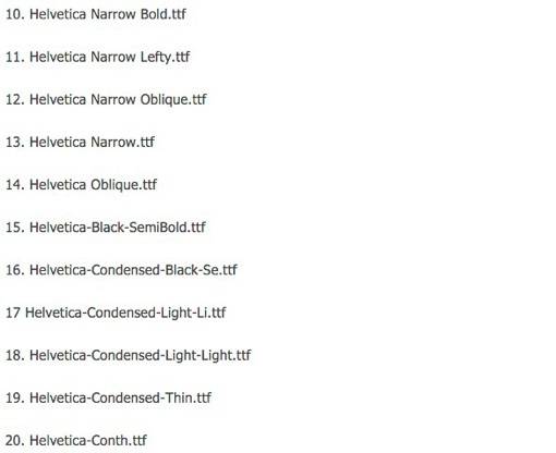 34款最热门的英文字体HELVETICA全套下载