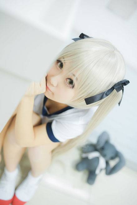 清纯萌妹春日野穹体操服COS（9）