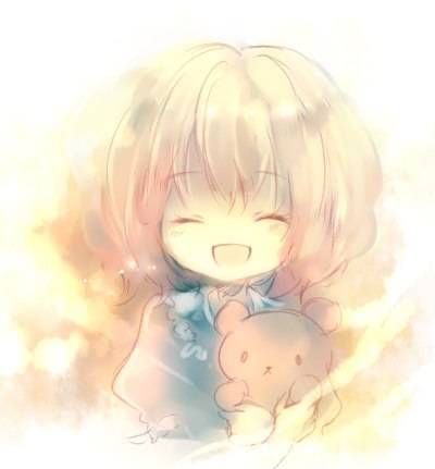 面带甜美微笑的治愈系日式风格人物插画