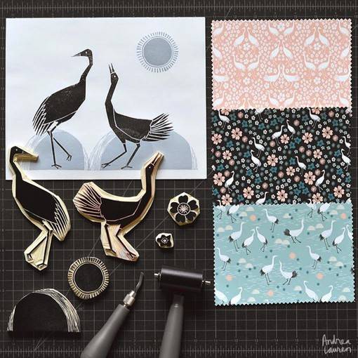 艺术家Andrea Lauren趣味橡皮章版画设计作品