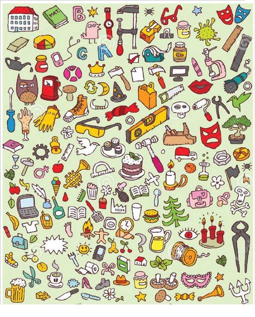 可爱的手绘简笔画手帐图标素材