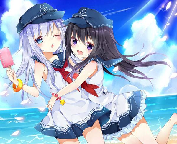 二次元海边比基尼美少女福利美图（）