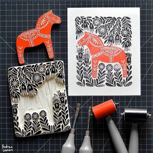 艺术家Andrea Lauren趣味橡皮章版画设计作品