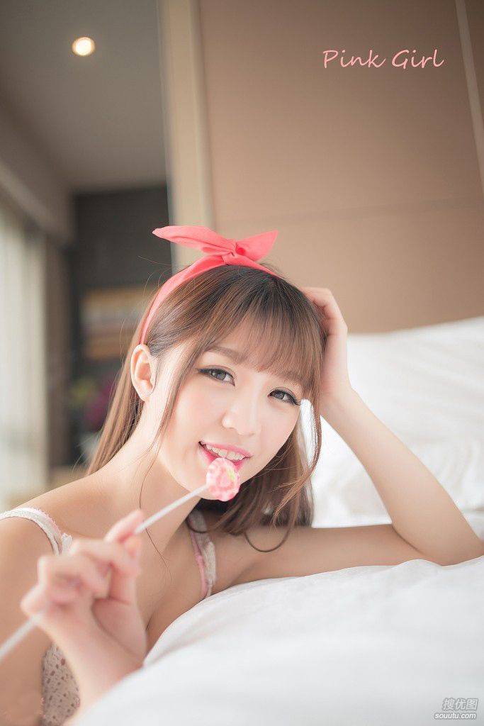 清纯女生-粉红蝴蝶结发箍女生图片第7张图片