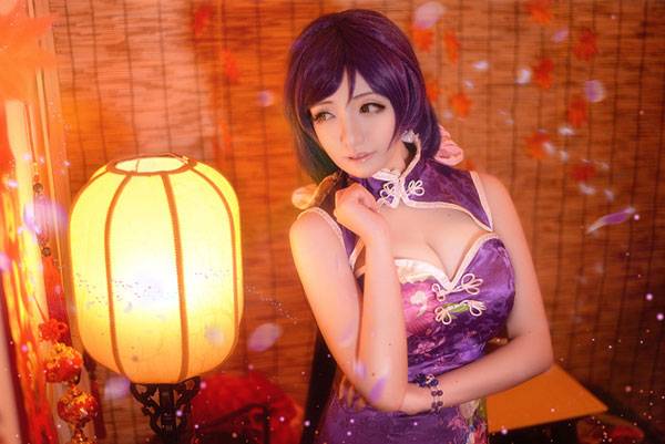 巨乳美女东条希未觉醒旗袍COS（1）