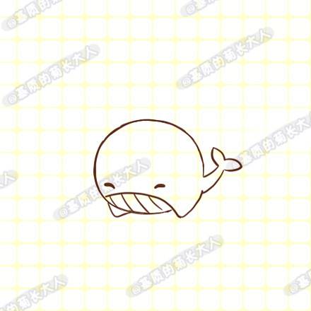 基质的菊长大人小鲸鱼简笔画手绘教程